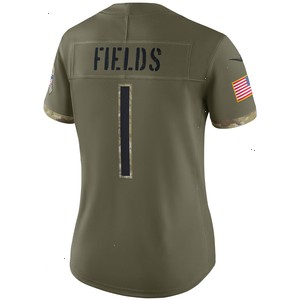 Justin Fields Chicago Bears Nike Women's 2022 Salute To Service Limited Jersey - Olive