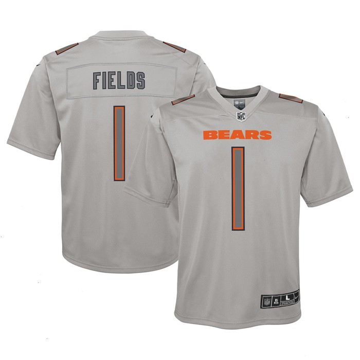 Justin Fields Chicago Bears Nike Youth Atmosphere Game Jersey - Gray