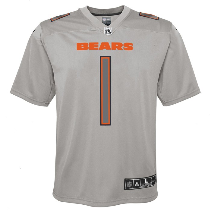 Justin Fields Chicago Bears Nike Youth Atmosphere Game Jersey - Gray