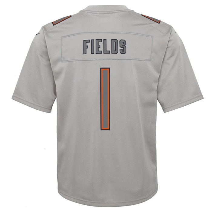 Justin Fields Chicago Bears Nike Youth Atmosphere Game Jersey - Gray