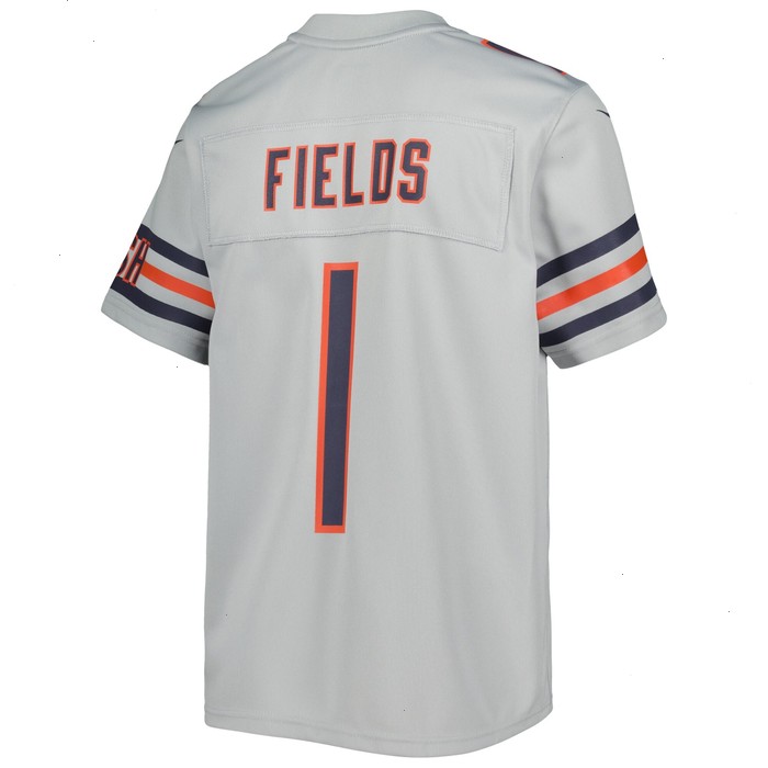 Justin Fields Chicago Bears Nike Youth Inverted Game Jersey - Gray