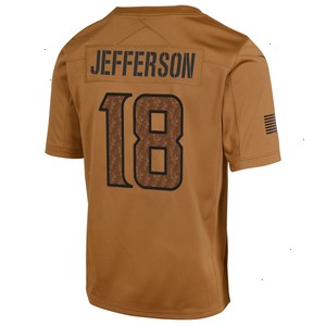 Justin Jefferson Minnesota Vikings Nike Youth 2023 Salute To Service Limited Jersey - Brown