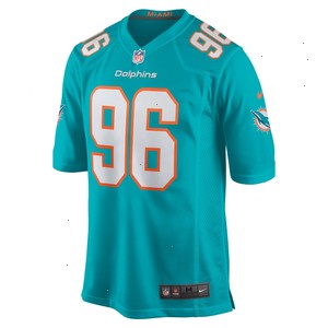 Justin Zimmer Miami Dolphins Nike Home Game Player Jersey - Aqua