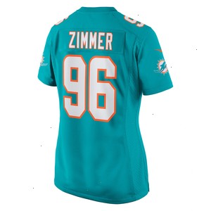 Justin Zimmer Miami Dolphins Nike Women's Home Game Player Jersey - Aqua