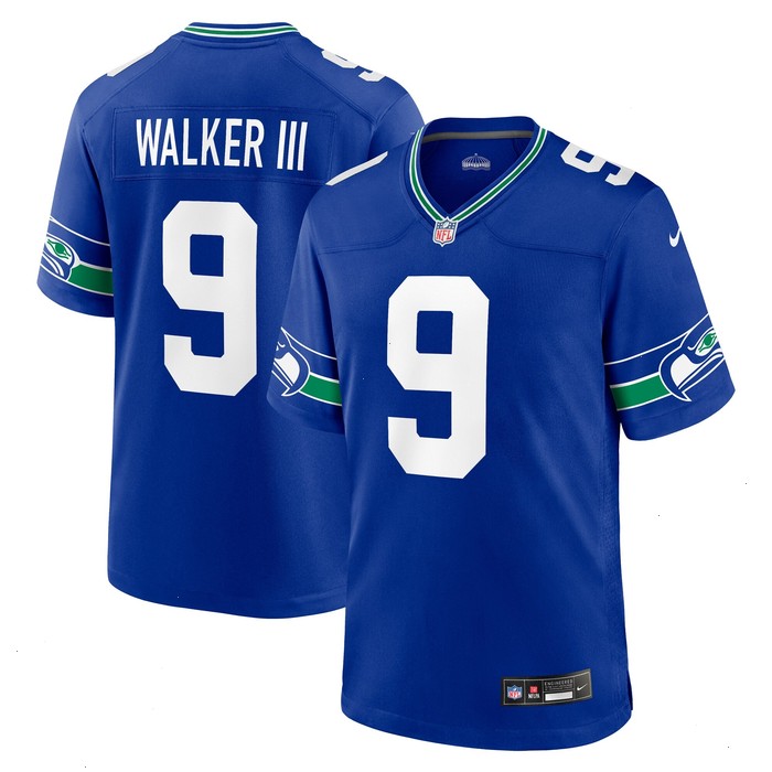 Kenneth Walker III Seattle Seahawks Nike Throwback Player Game Jersey - Royal