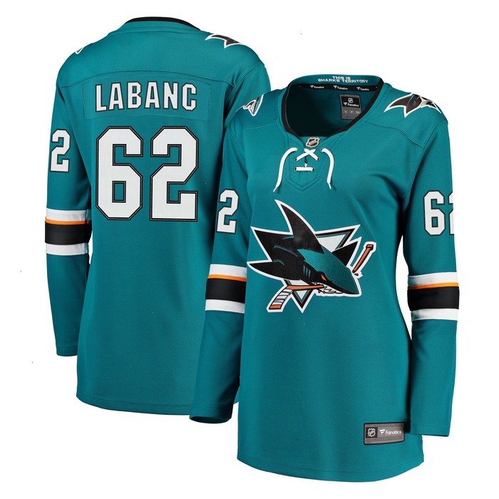 Kevin Labanc San Jose Sharks Fanatics Branded Women's Breakaway Jersey - Teal