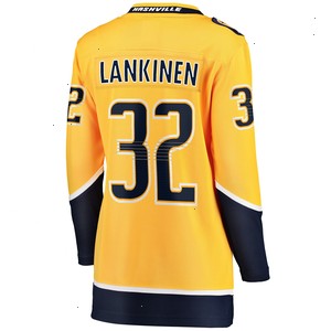 Kevin Lankinen Nashville Predators Fanatics Branded Women's Home Breakaway Player Jersey - Gold