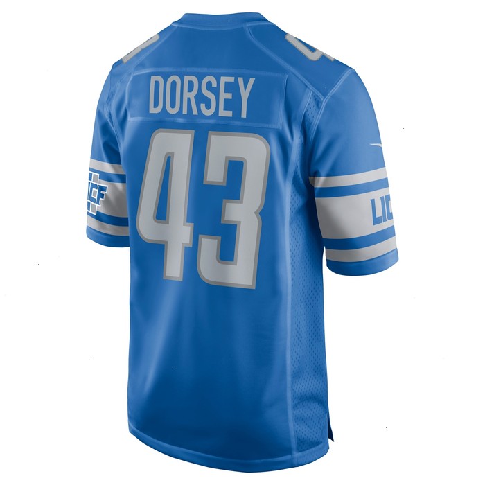 Khalil Dorsey Detroit Lions Nike Home Game Player Jersey - Blue