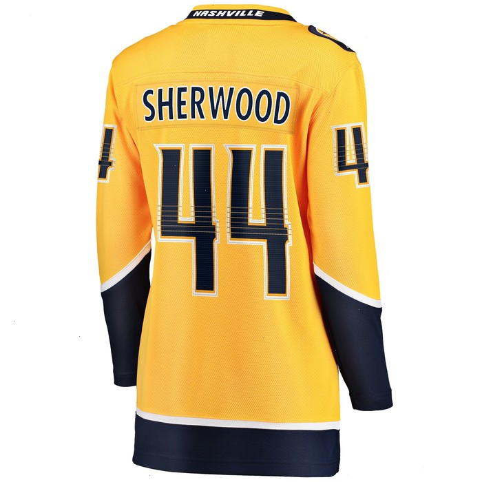 Kiefer Sherwood Nashville Predators Fanatics Branded Women's Home Breakaway Player Jersey - Gold