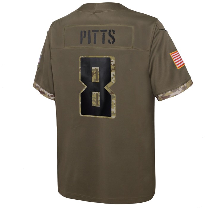 Kyle Pitts Atlanta Falcons Nike Youth 2022 Salute To Service Player Limited Jersey - Olive