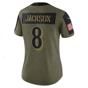 Lamar Jackson Baltimore Ravens Nike Women's 2021 Salute To Service Limited Player Jersey - Olive