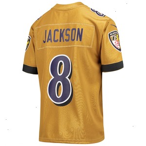 Lamar Jackson Baltimore Ravens Nike Youth Inverted Game Jersey - Gold