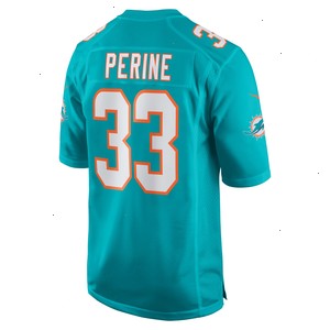 Lamical Perine Miami Dolphins Nike Home Game Player Jersey - Aqua