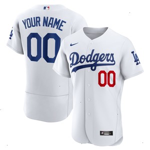 Los Angeles Dodgers Nike Home Authentic Custom Patch Jersey - White