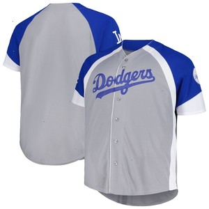 Los Angeles Dodgers Profile Big & Tall Colorblock Team Fashion Jersey - Gray