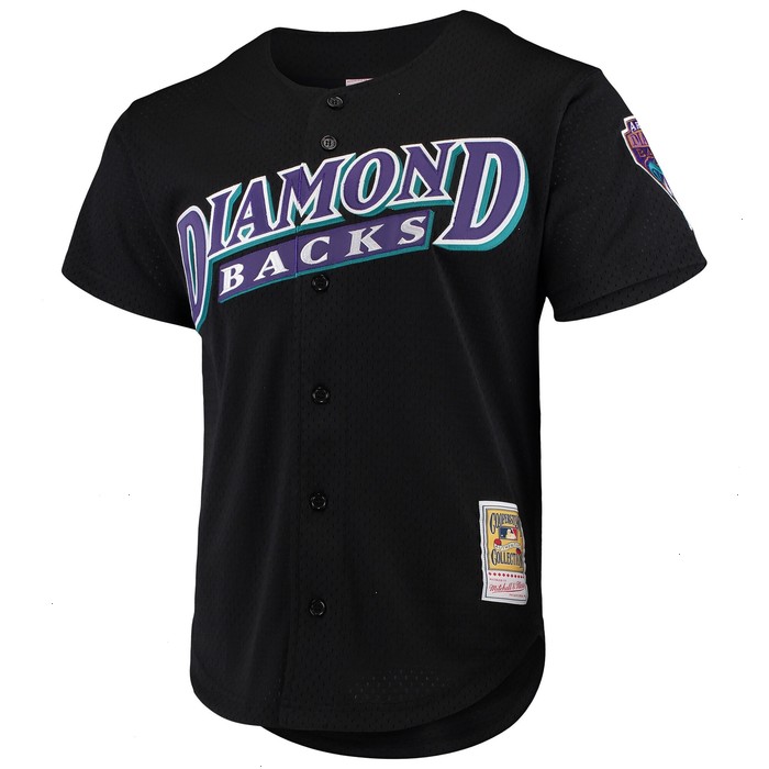 Luis Gonzalez Arizona Diamondbacks Mitchell & Ness Cooperstown Collection Mesh Batting Practice Button-Up Jersey - Black