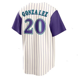 Luis Gonzalez Arizona Diamondbacks Nike Alternate Cooperstown Collection Player Jersey - Cream/Purple