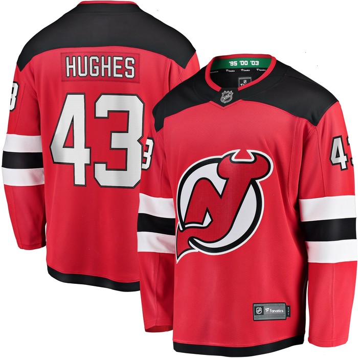 Luke Hughes New Jersey Devils Fanatics Branded Home Breakaway Player Jersey - Red