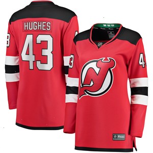 Luke Hughes New Jersey Devils Fanatics Branded Women's Home Breakaway Player Jersey - Red