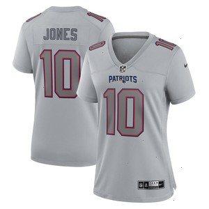 Mac Jones New England Patriots Nike Women's Atmosphere Fashion Game Jersey - Gray