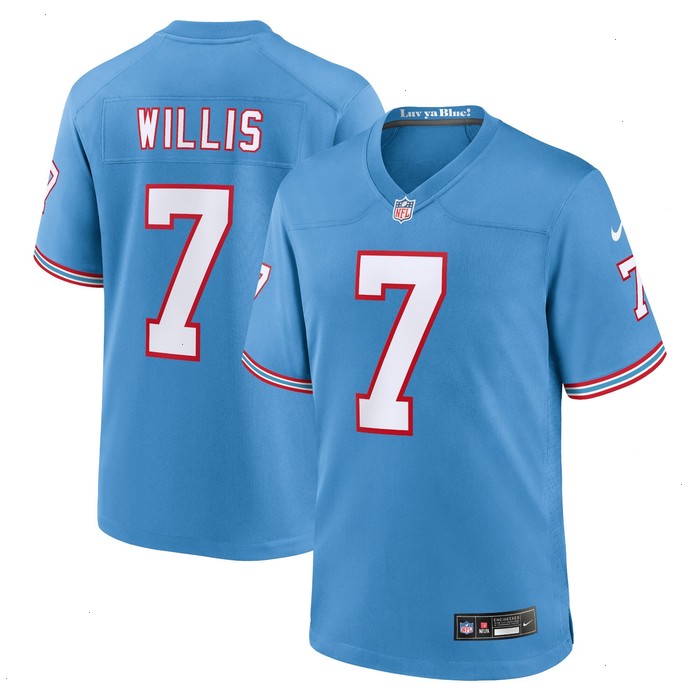 Malik Willis Tennessee Titans Nike Oilers Throwback Alternate Game Player Jersey - Light Blue