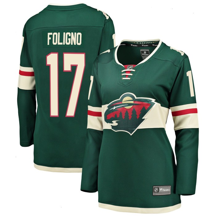 Marcus Foligno Minnesota Wild Fanatics Branded Women's Breakaway Player Jersey - Green