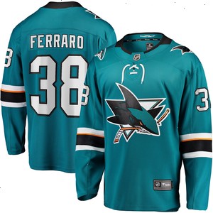 Mario Ferraro San Jose Sharks Fanatics Branded Replica Player Jersey - Teal