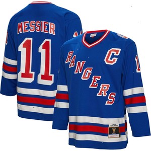 Mark Messier New York Rangers Mitchell & Ness Big & Tall 2015 Captain Patch Blue Line Player Jersey - Blue