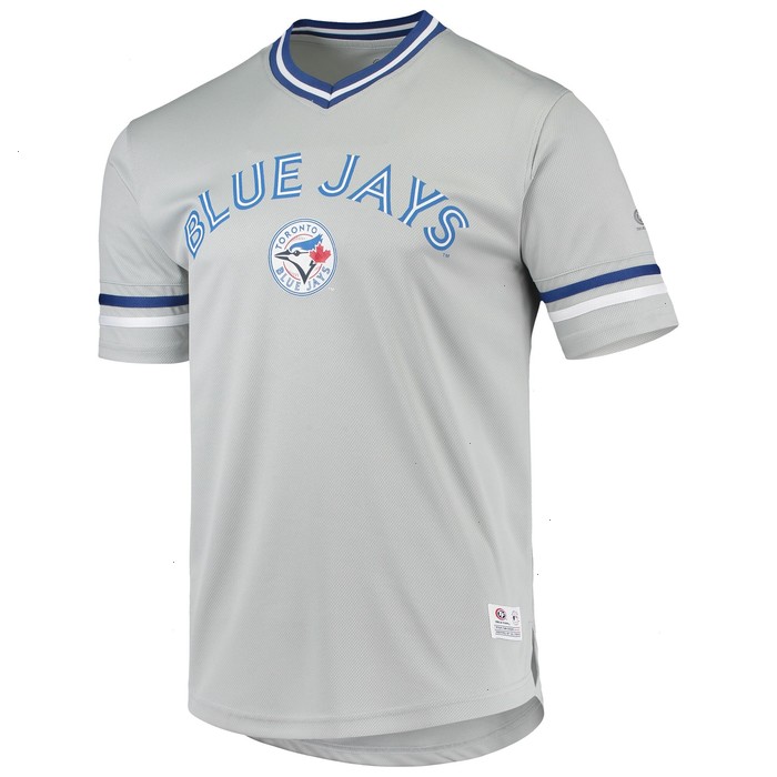 Men's Gray Toronto Blue Jays Replica V-Neck Jersey