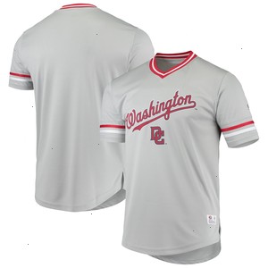 Men's Gray Washington Nationals Replica V-Neck Jersey