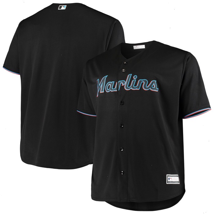 Miami Marlins Big & Tall Replica Team Jersey - Black