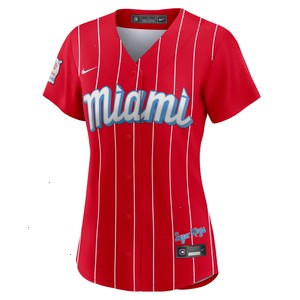 Miami Marlins Nike Women's City Connect Replica Team Jersey - Red