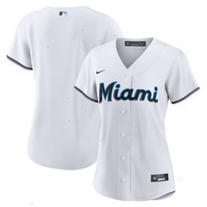 Miami Marlins Nike Women's Home Blank Replica Jersey - White