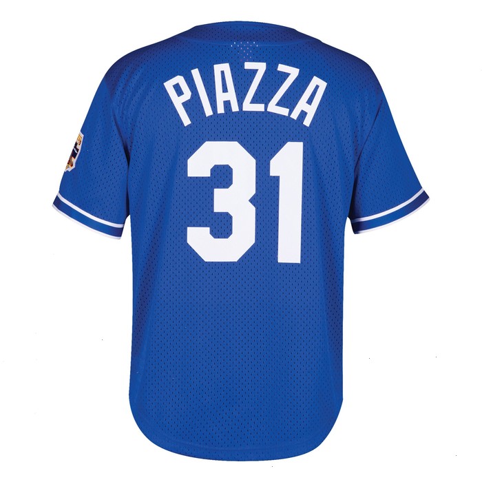 Mike Piazza Los Angeles Dodgers Mitchell & Ness Youth Cooperstown Collection Mesh Batting Practice Jersey - Royal