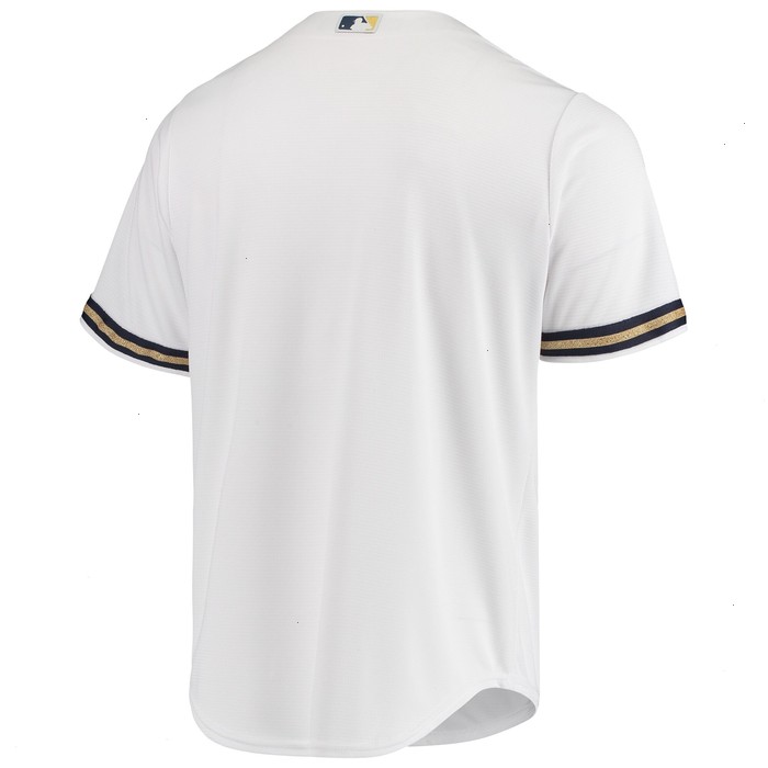 Milwaukee Brewers Majestic Home Official Cool Base Jersey - White