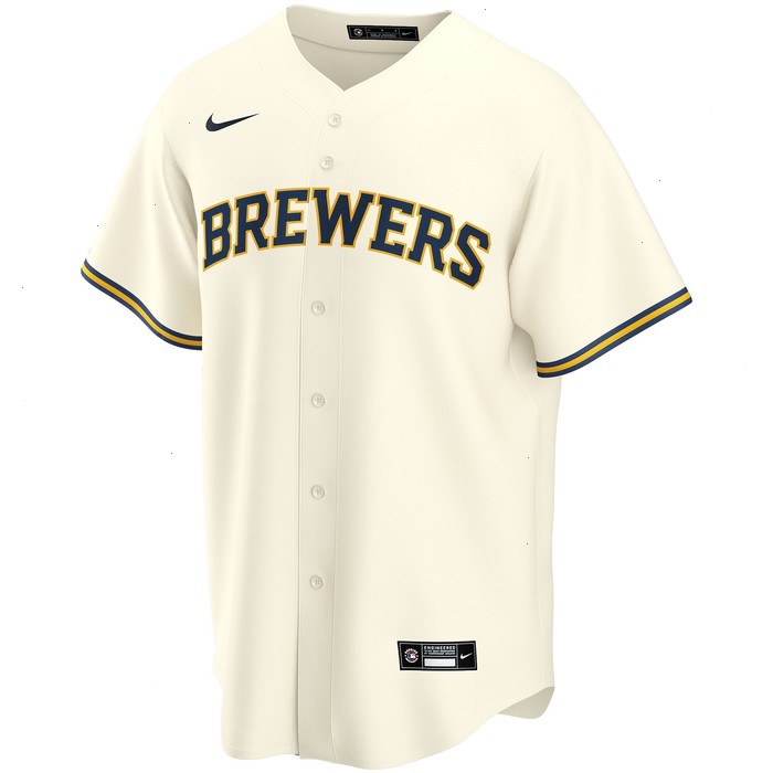 Milwaukee Brewers Nike Youth Home Replica Custom Jersey - Cream