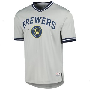 Milwaukee Brewers V-Neck Jersey - Gray