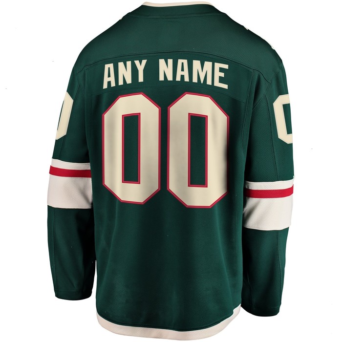 Minnesota Wild Fanatics Branded Home Breakaway Custom Jersey - Green