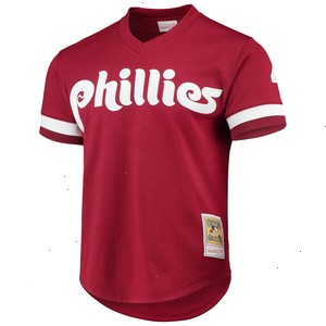 Mitchell & Ness Lenny Dykstra Philadelphia Phillies Cooperstown Collection Mesh Batting Practice Jersey - Scarlet