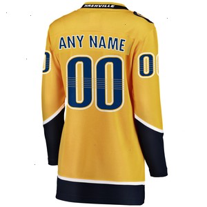 Nashville Predators Fanatics Branded Women's Home Breakaway Custom Jersey - Yellow