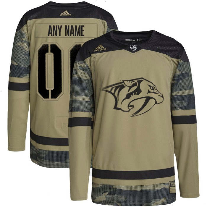 Nashville Predators adidas Military Appreciation Team Authentic Custom Practice Jersey - Camo 1