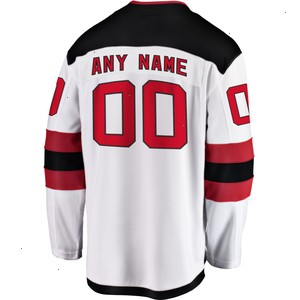 New Jersey Devils Fanatics Branded Away Breakaway Custom Jersey - White