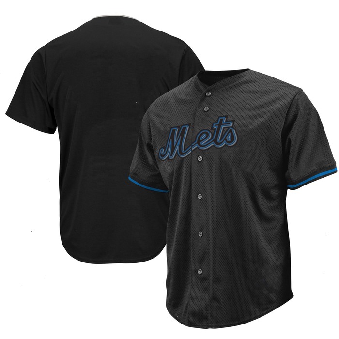 New York Mets Big & Tall Pop Fashion Jersey - Black