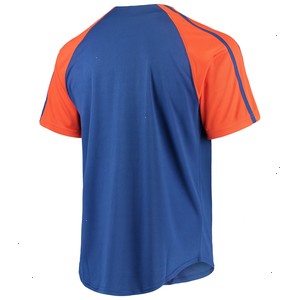 New York Mets Stitches Button-Down Raglan Replica Jersey - Royal