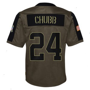 Nick Chubb Cleveland Browns Nike Youth 2021 Salute To Service Game Jersey - Olive