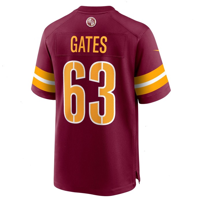 Nick Gates Washington Commanders Nike Game Player Jersey - Burgundy