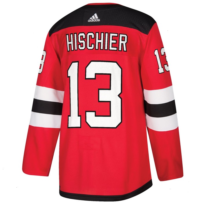 Nico Hischier New Jersey Devils adidas Authentic Player Jersey - Red