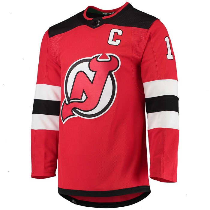 Nico Hischier New Jersey Devils adidas Home Primegreen Authentic Pro Player Jersey - Red