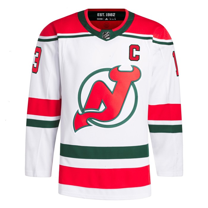 Nico Hischier New Jersey Devils adidas Primegreen Authentic Pro Player Jersey - White