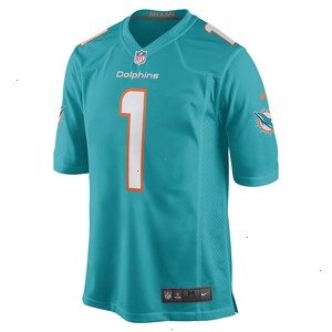 Number 1 Dad Miami Dolphins Nike Game Jersey - Aqua